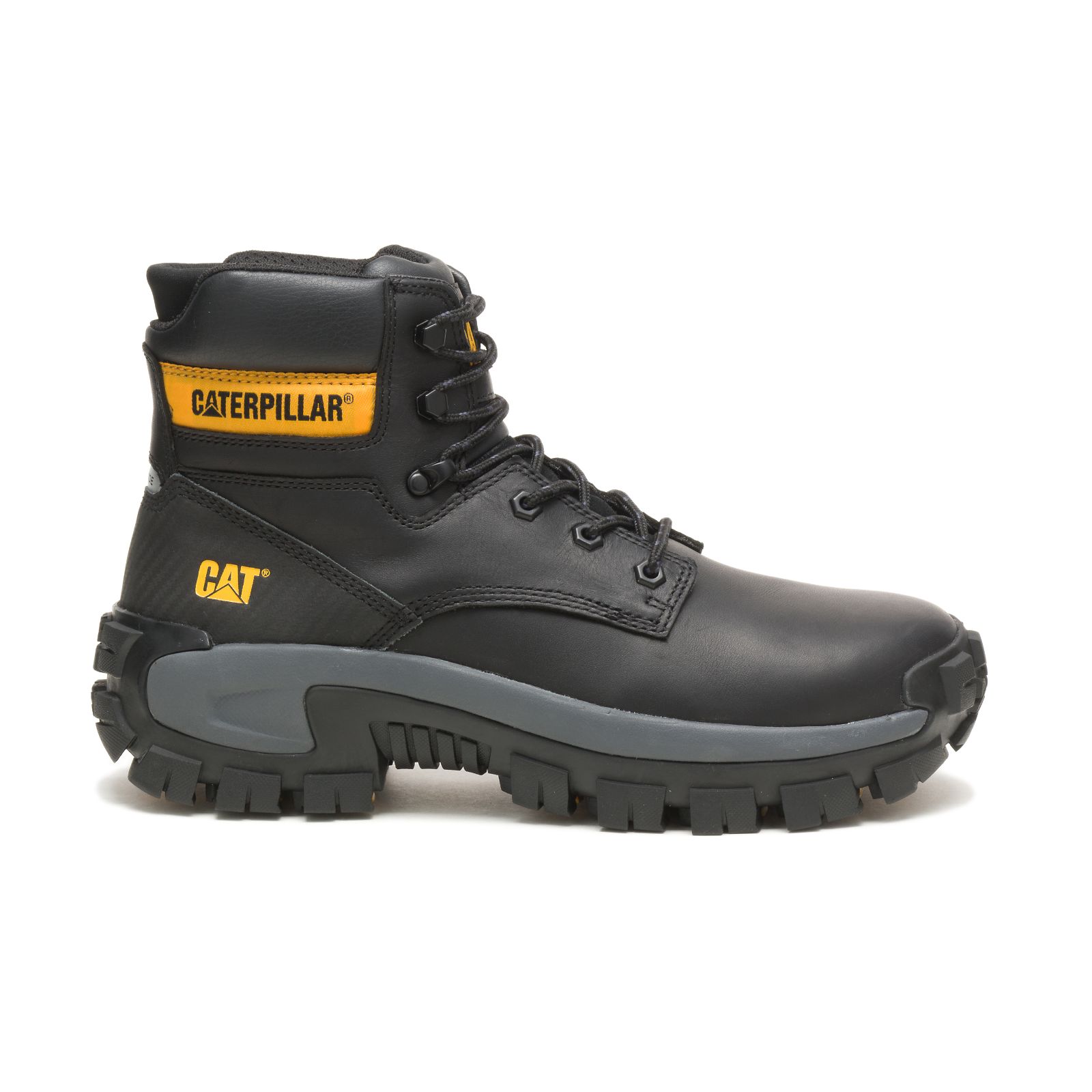 Caterpillar Boots Online Pakistan - Caterpillar Invader Hi Steel Toe Mens Work Boots Black (049581-TFX)